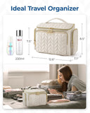 BAGSMART Travel Toiletry Bag, Large Wide - open Travel Bag for Toiletries, Makeup Cosmetic Travel Bag with Handle - Black