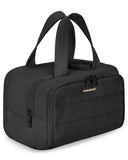 BAGSMART Travel Toiletry Bag, Lightweight Large Wide-open Travel Bag for Women, Puffy Cosmetic Makeup Bag Organizer with Handle for Accessories,Essentials, Toiletries, Black