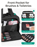 BAGSMART Travel Toiletry Bag, Lightweight Large Wide - open Travel Bag for Women, Puffy Cosmetic Makeup Bag Organizer with Handle for Accessories,Essentials, Toiletries, Black