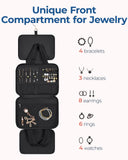 BAGSMART Travel Toiletry Bag with Jewelry Organizer, Hanging Travel Bag for Toiletries, Puffy Makeup Cosmetic Bag Organizer, Carry - on Travel Accessories Essentials, Black - L