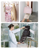 BAGSMART Travel Toiletry Bag with Jewelry Organizer, Hanging Travel Bag for Toiletries, Puffy Makeup Cosmetic Bag Organizer, Carry - on Travel Accessories Essentials, Black - L