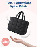 BAGSMART Travel Toiletry Bag with Jewelry Organizer, Hanging Travel Bag for Toiletries, Puffy Makeup Cosmetic Bag Organizer, Carry - on Travel Accessories Essentials, Black - L