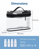 BAGSMART TSA Approved Toiletry Bag, 2 Pack Clear Makeup Cosmetic Bag Organizer, Quart Size Travel Bag for Toiletries, Carry - on Travel Accessories Essentials, Black - 2pcs