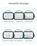 BAGSMART TSA - Approved Toiletry Bag, Large Opening Clear Makeup Bag with Handle, Quart Sized Travel Toiletry Bag, Carry - On Airline Compliant for Men and Women (Black)