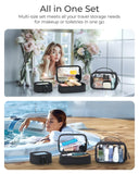 BAGSMART TSA - Approved Toiletry Bag, Large Opening Clear Makeup Bag with Handle, Quart Sized Travel Toiletry Bag, Carry - On Airline Compliant for Men and Women (Black)