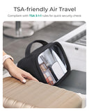 BAGSMART TSA - Approved Toiletry Bag, Large Opening Clear Makeup Bag with Handle, Quart Sized Travel Toiletry Bag, Carry - On Airline Compliant for Men and Women (Black)