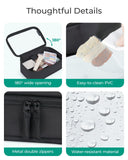 BAGSMART TSA - Approved Toiletry Bag, Large Opening Clear Makeup Bag with Handle, Quart Sized Travel Toiletry Bag, Carry - On Airline Compliant for Men and Women (Black)