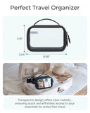 BAGSMART TSA - Approved Toiletry Bag, Large Opening Clear Makeup Bag with Handle, Quart Sized Travel Toiletry Bag, Carry - On Airline Compliant for Men and Women (Black)