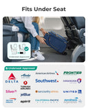 BAGSMART Underseat Carry On luggage Airline Approved, 16 - inch Small Softside Underseater Travel Suitcase with Spinner Wheels Overnight Bag Small Rolling Carry - on for Women Men Weekender, Navy Blue