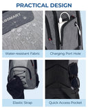 BAGSMART Unisex Laptop Backpack, 15.6 - inch Anti - Theft, Water Resistant, Grey, With USB Charger Hole