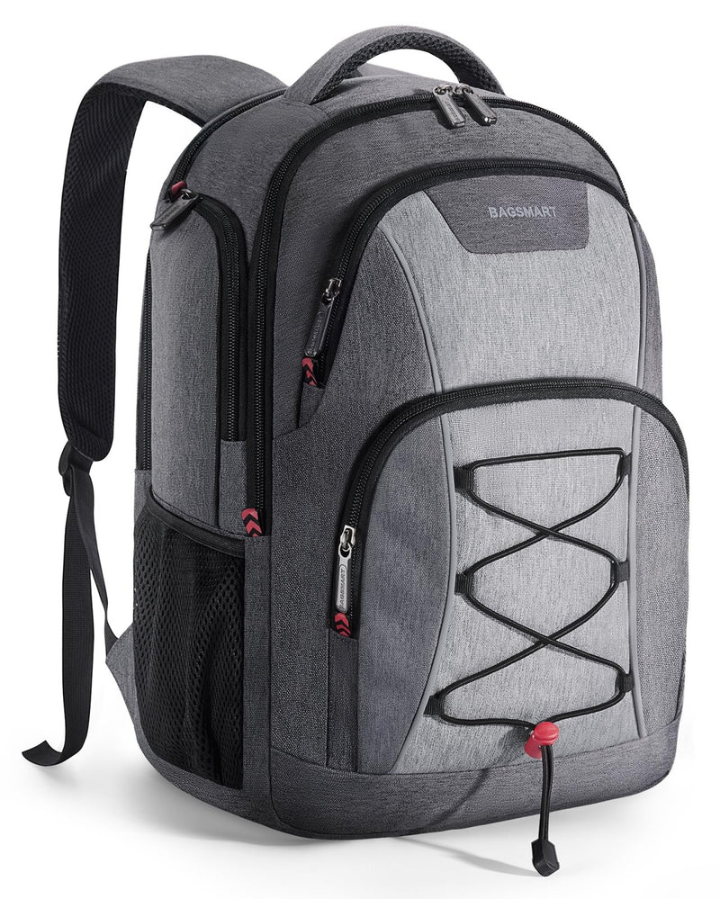 BAGSMART Unisex Laptop Backpack, 15.6 - inch Anti - Theft, Water Resistant, Grey, With USB Charger Hole