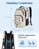 BAGSMART Unisex Laptop Backpack, 15.6 - inch Anti - Theft, Water Resistant, with USB Charger Hole, Beige