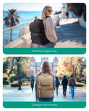 BAGSMART Womens Backpack Carry On Flight Approved, Travel Backpack for Women with Waist Bag,Traveling Lightweight Weekender Casual Daypack 17.3" Laptop Work Back pack Personal Item Bag,Champagne