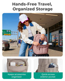 BAGSMART Womens Backpack Small Travel Laptop Backpack for Women, Quilted College Laptop Bookbag, Work Back Pack for Women, Cute Computer Water - Resistant Casual Daypack, Puffer Camel