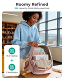 BAGSMART Womens Backpack Small Travel Laptop Backpack for Women, Quilted College Laptop Bookbag, Work Back Pack for Women, Cute Computer Water - Resistant Casual Daypack, Puffer Camel