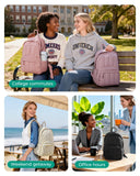 BAGSMART Womens Backpack Small Travel Laptop Backpack for Women, Quilted College Laptop Bookbag, Work Back Pack for Women, Cute Computer Water - Resistant Casual Daypack, Puffer Camel