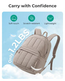 BAGSMART Womens Backpack Travel Laptop Backpack for Women, Quilted College Laptop Bookbag, Work Back Pack for Women, Cute Computer Water - Resistant Casual Daypack, Puffer Black