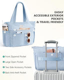 Bagstellar Corduroy Tote Bag for Women, 17 Pockets Laptop Work Tote Bag Lightweight Teacher Nurse Bible Bag for School Travel