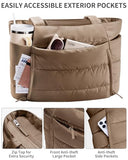 Bagstellar Puffer Tote Bag for Women, Lightweight Puffy Work Handbag Teacher Nurse Quilted Shoulder Bag for School Travel Gym