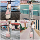 bagswan Laptop Backpack for Women Work - 15.6 Inch Travel Backpack Fashion Work Business Backpacks Purse Warterproof College Teacher Nurse Computer Daypack Beige Pink