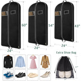 BALEINE 1PK Heavy Duty Garment Bag with Shoe Storage Travel Bag for Dresses, Suit, Coats Travel Essential (54", Black)
