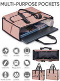 BALEINE Large Utility Tote Bag with Reinforced Bottom, Multi - Pockets and Top Zipper Closure, Perfect for Teachers, Nurses, Travel, Work - Water - Resistant (Medium, Pink)