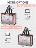 BALEINE Large Utility Tote Bag with Reinforced Bottom, Multi - Pockets and Top Zipper Closure, Perfect for Teachers, Nurses, Travel, Work - Water - Resistant (Medium, Pink)