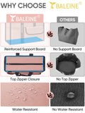 BALEINE Large Utility Tote Bag with Reinforced Bottom, Multi - Pockets and Top Zipper Closure, Perfect for Teachers, Nurses, Travel, Work - Water - Resistant (Medium, Pink)