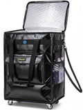 BALEINE Reusable Grocery Bags on Wheels, Rolling Tote Bag, Shopping Trolley, Large Backpack Shopping Carts for Groceries (20"x15.5"x25.5", Black)