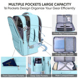 BALEINE Travel Backpack for Women Men, Large Sturdy Carry On Laptop Backpack Gifts for Business, Casual, Weekender, Hiking (Large, Light Blue)