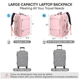 BALEINE Travel Backpack for Women Men, Large Sturdy Carry On Laptop Backpack Gifts for Business, Casual, Weekender, Hiking (Large, Pink)