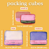 ban.do Getaway Polyester and Mesh Packing Cube Set, Includes 4 Foldable Luggage Organizers in Various Sizes, Bits and Bobs