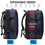 BANGE 45L Travel Backpack, Expandable Backpacks,Traveling Business Backpack For 17.3” Laptop,Airport Suitcase Backpack For Men