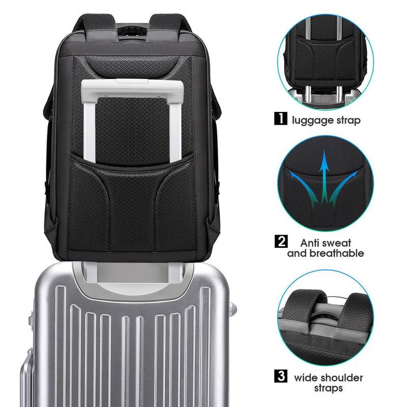 BANGE Anti Theft Backpack With TSA Lock,Waterproof Backpacks With YKK Zipper, High Tech Business Backpack For Men And Women, Laptop Backpack Fits For 17.3 Inch Notebook…