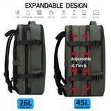 BANGE Carry - on Backpack, 45L Expandable Travel Backpacks,Weekend Backpack Briefcase,Waterproof Laptop Backpack Fits For 17.3” Laptop