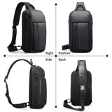 BANGE Sling Bag for Men, Men's Shoulder bags, Waterproof Crossbody Backpack for Men… (7566Black)