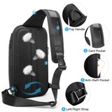 BANGE Sling Bag for Men, Men's Shoulder bags, Waterproof Crossbody Backpack for Men… (7566Black)