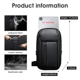 BANGE Sling Bag for Men, Men's Shoulder bags, Waterproof Crossbody Backpack for Men… (7566Black)