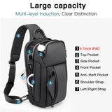 BANGE Sling Bag for Men, Men's Shoulder bags, Waterproof Crossbody Backpack for Men… (7566Black)