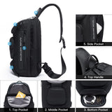 BANGE Sling Bag, Waterproof Crossbody Backpack, Shoulder Bag for Men