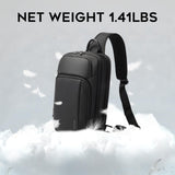BANGE Sling Bag, Waterproof Shoulder bags with Pad Compartment, Crossbody Backpack for Men