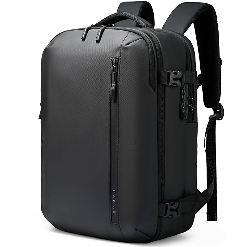 BANGE Travel Backpack with 15.6 Inch Laptop Compartment & TSA Lock for Men and Women, Water - Resistant Large Carry - On, Flight Approved,Black