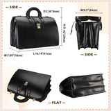 Banuce Leather Briefcase for Men Legal Attorney Lawyer Doctor Bag Attache Case for 15.6 Inch Laptop Executive Business Travel Work with Lock Detachable and Adjustable Strap Black