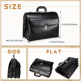 Banuce Leather Briefcase for Men with Lock Legal Attorney Lawyer Briefcase Doctor Bag Attache Case Large 15.6 Inch Laptop Bag for Work Business Travel Black
