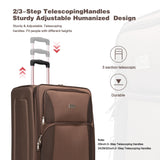 BAOMKONG 4 Piece Softshell Expandable Luggage Sets, Lightweight Travel Suitcase Set with Lock and 360°Swivel Spinner Wheels, Durable Softside Luggage, 20 in/24 in/28 in/32 in, Brown