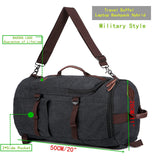 BAOSHA Canvas Weekender Travel Duffel Backpack Hybrid Hiking Rucksack Laptop Backpack for Outdoor Sports Gym HB - 26(Black)