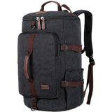BAOSHA Canvas Weekender Travel Duffel Backpack Hybrid Hiking Rucksack Laptop Backpack for Outdoor Sports Gym HB - 26(Black)