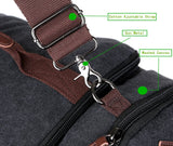 BAOSHA Canvas Weekender Travel Duffel Backpack Hybrid Hiking Rucksack Laptop Backpack for Outdoor Sports Gym HB - 26(Black)