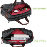 Baosha Convertible Briefcase Backpack 17 Inch Laptop Bag Case Business Briefcase HB-22 (Black-Grey Mixed)