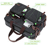 Baosha Convertible Briefcase Backpack 17 Inch Laptop Bag Case Business Briefcase HB-22 (Black-Grey Mixed)